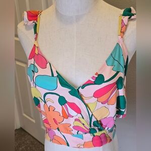 Meraki Floral Multicolor Wrap Top